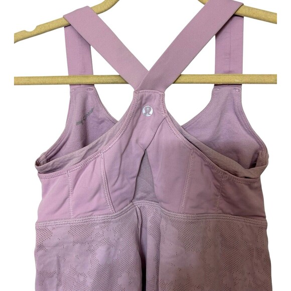 Lululemon Run Stuff Your Bra Lilac Tank Top Racer Back Build in Bra  Sz 4 - Picture 6 of 8